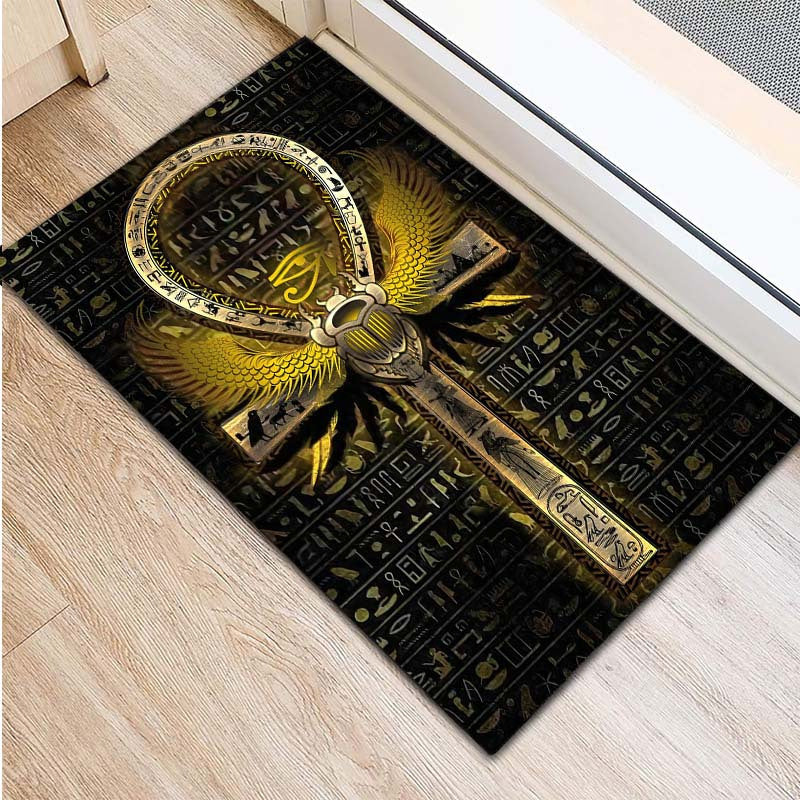 Ancient Egyptian Rune Area Rug - Non-Slip Stain Resistant Rectangle Rug