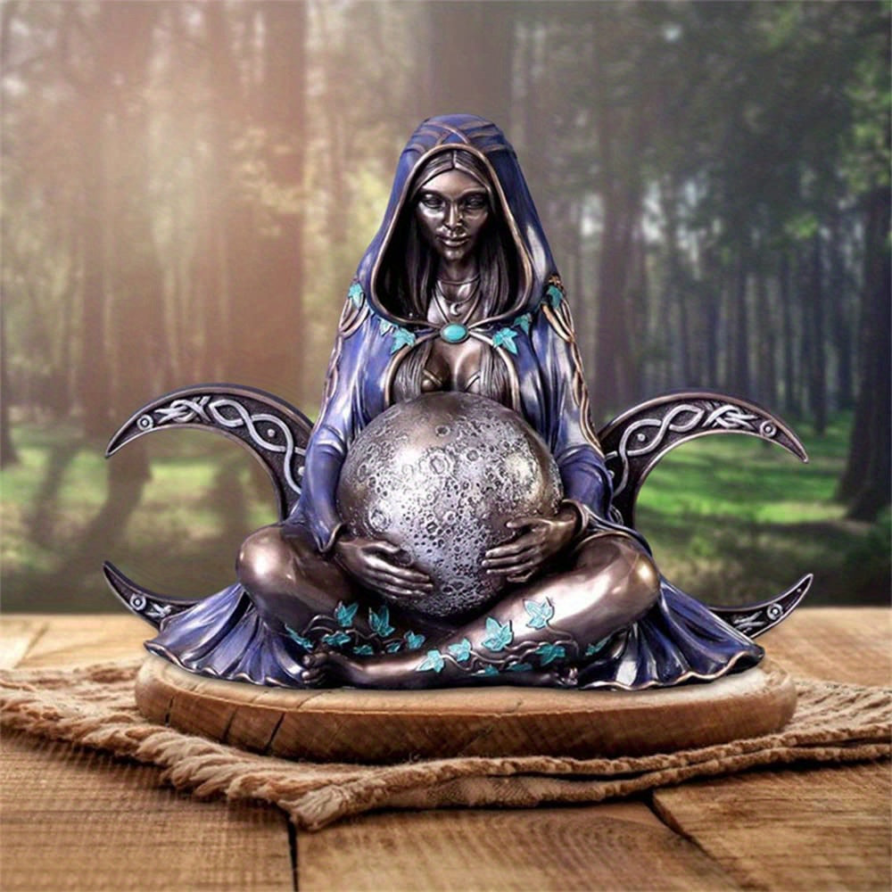 1pc, Mother Earth Art Statue, Millennial Gaia Goddess Ornament Figurines Sculptures, Mother Earth Figurine, Gaia Goddess Statue Zen Decor, Pagan Wiccan Home Decor, Women Gift, Arts Decor