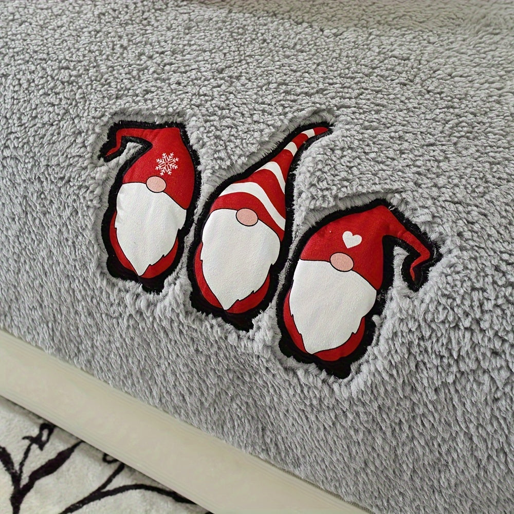 Christmas Decorations Sherpa Fleece Sofa Cover - Thickened Warmly, Soft Plush Fabric, Living Room Sofa Couch Protector, Cozy Winter Home Decor