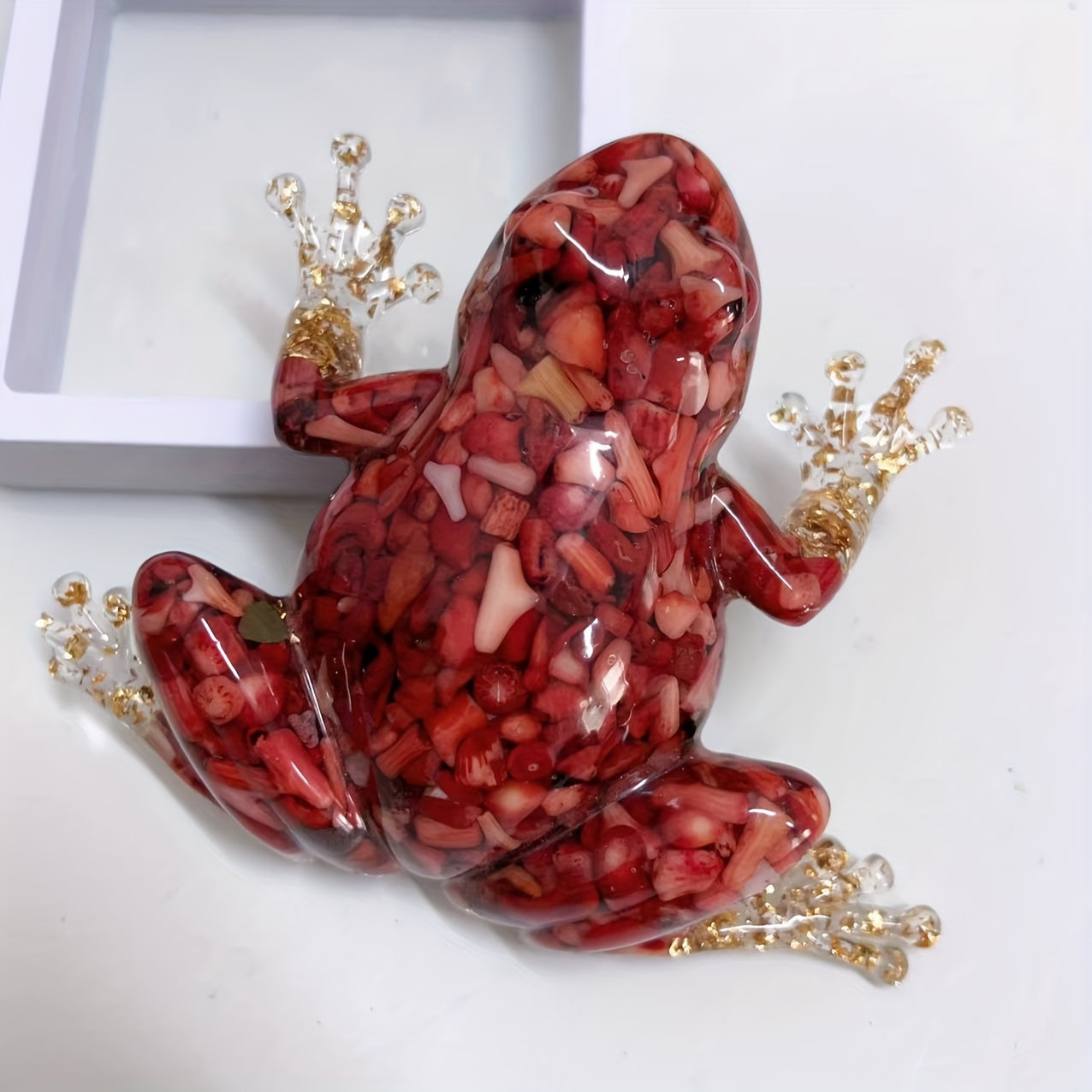 Sparkling Crystal Resin Frog Ornament - Indoor & Outdoor