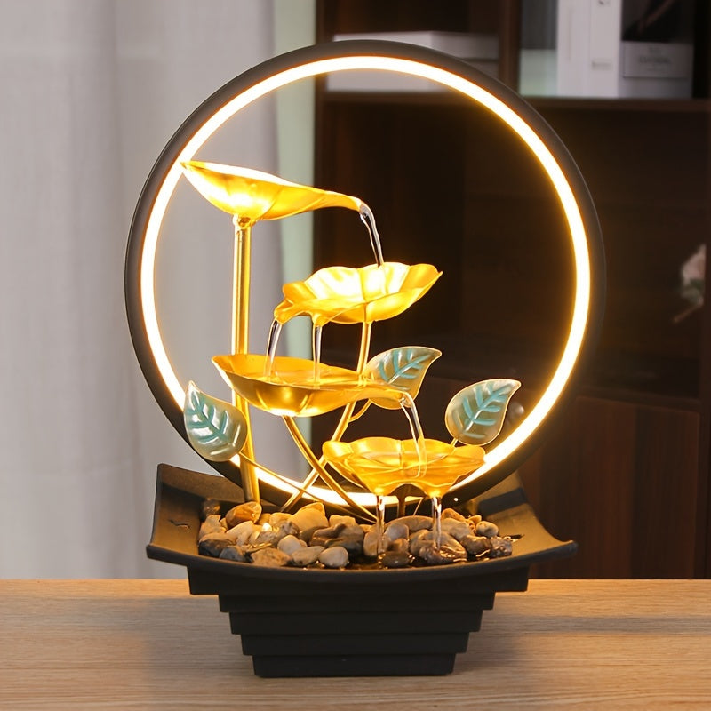 USB Powered Tabletop Fountain with Rocks - Indoor Water Feature for Home Office