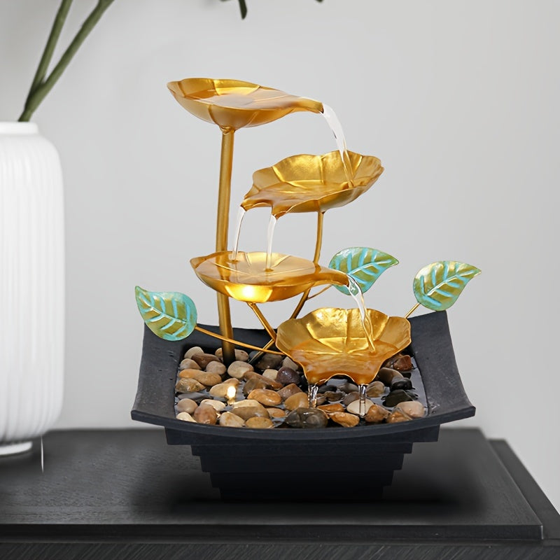 USB Powered Tabletop Fountain with Rocks - Indoor Water Feature for Home Office