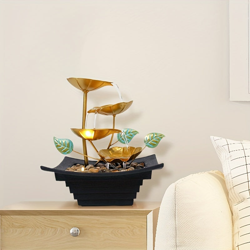 USB Powered Tabletop Fountain with Rocks - Indoor Water Feature for Home Office