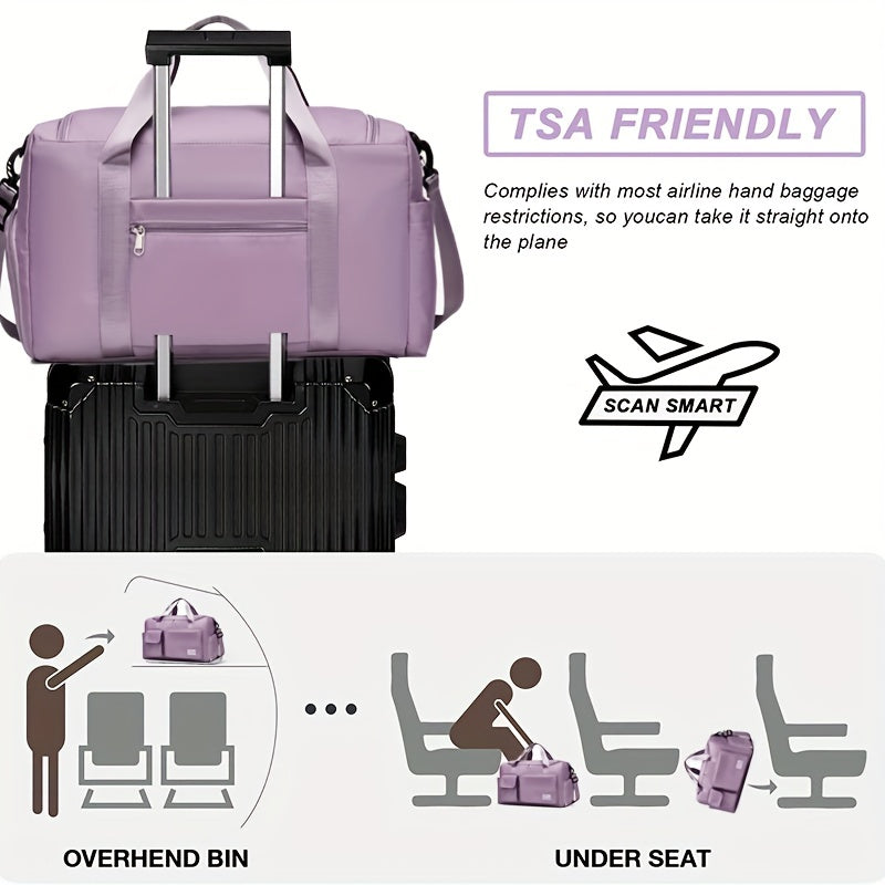Large Capacity Nylon Travel Duffle Bag with Shoe Compartment | Gym & Weekender Bag