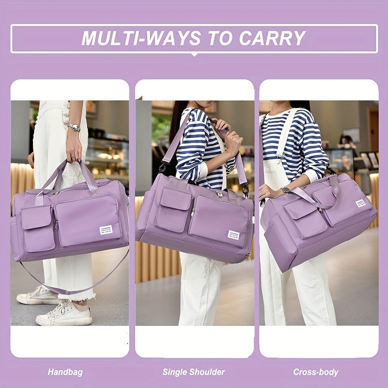 Large Capacity Nylon Travel Duffle Bag with Shoe Compartment | Gym & Weekender Bag