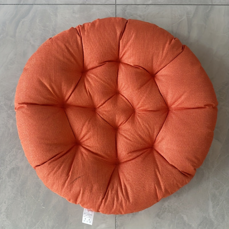 Round Linen Floor Cushion - Japanese Tatami Meditation Pillow Futon