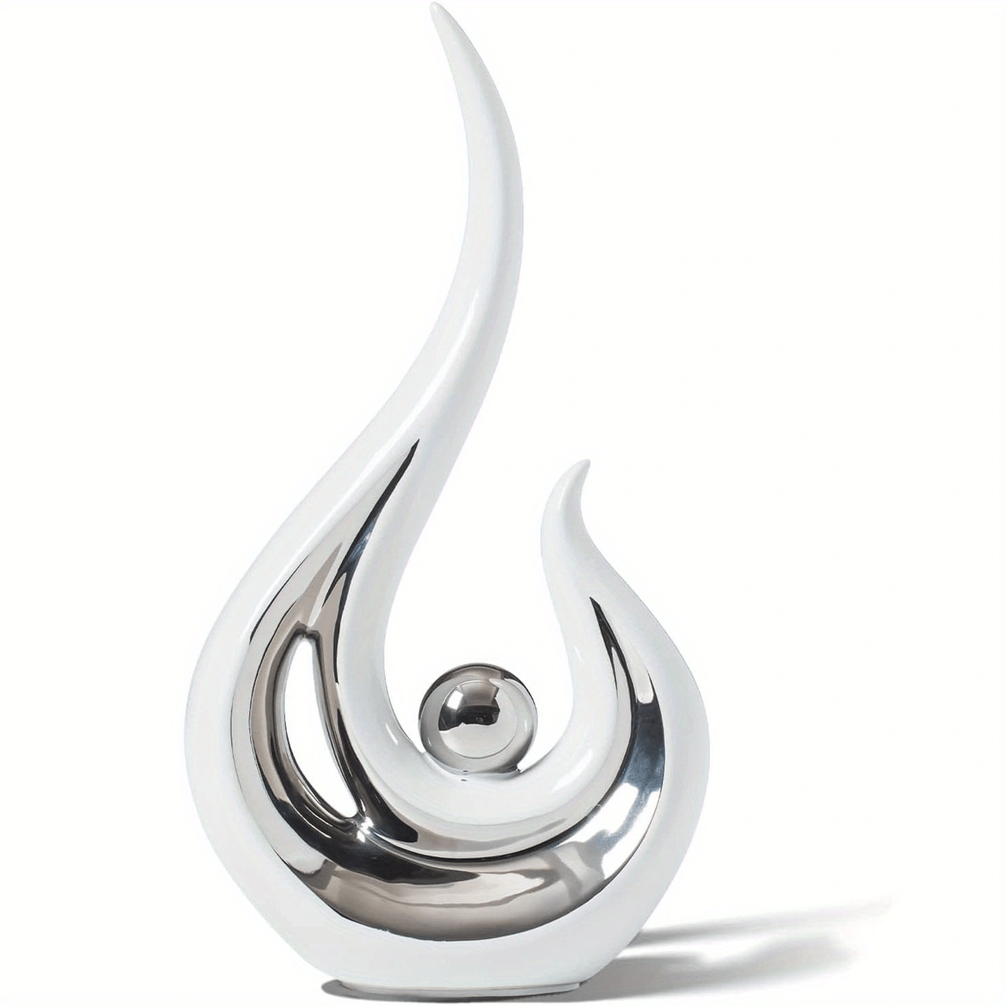 Modern Geometric Porcelain Sculpture - Black & Gold Home Decor Gift