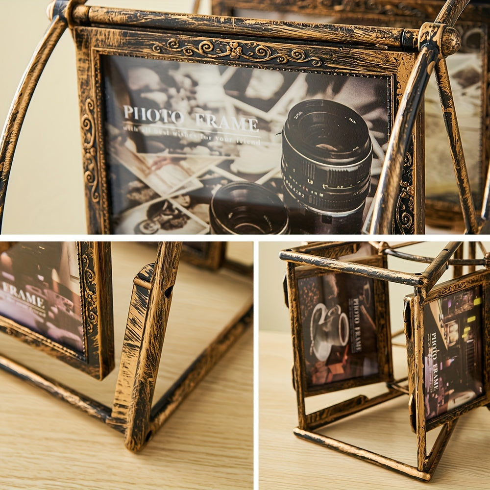 Vintage Oblong Picture Frame - Tabletop Photo Display | Vertical Orientation