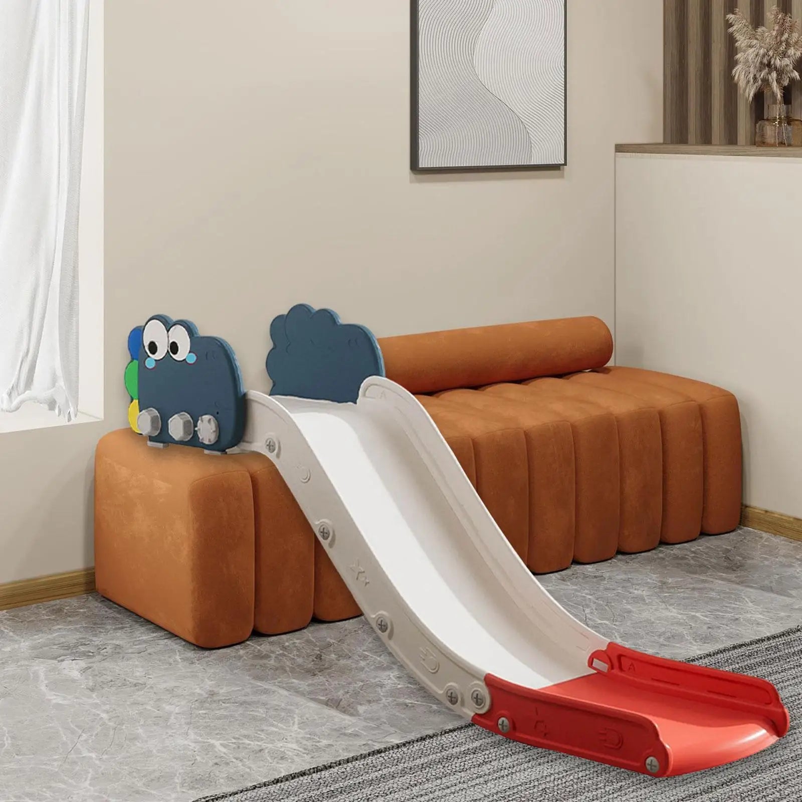 Kids Slide for Toddlers Ages 1-6 - 155cm Indoor/Outdoor Climber Playset with Anti-Slip Base