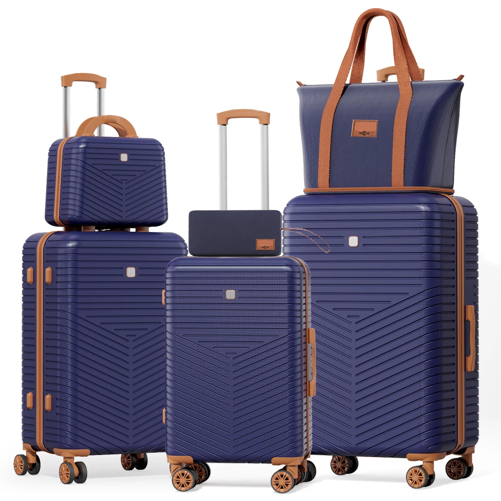 4/6 Piece Luggage Set with Spinner Wheels & TSA Lock, Carry on Luggage Hardshell ABS+PC, Travel Collection Suitcases Sets