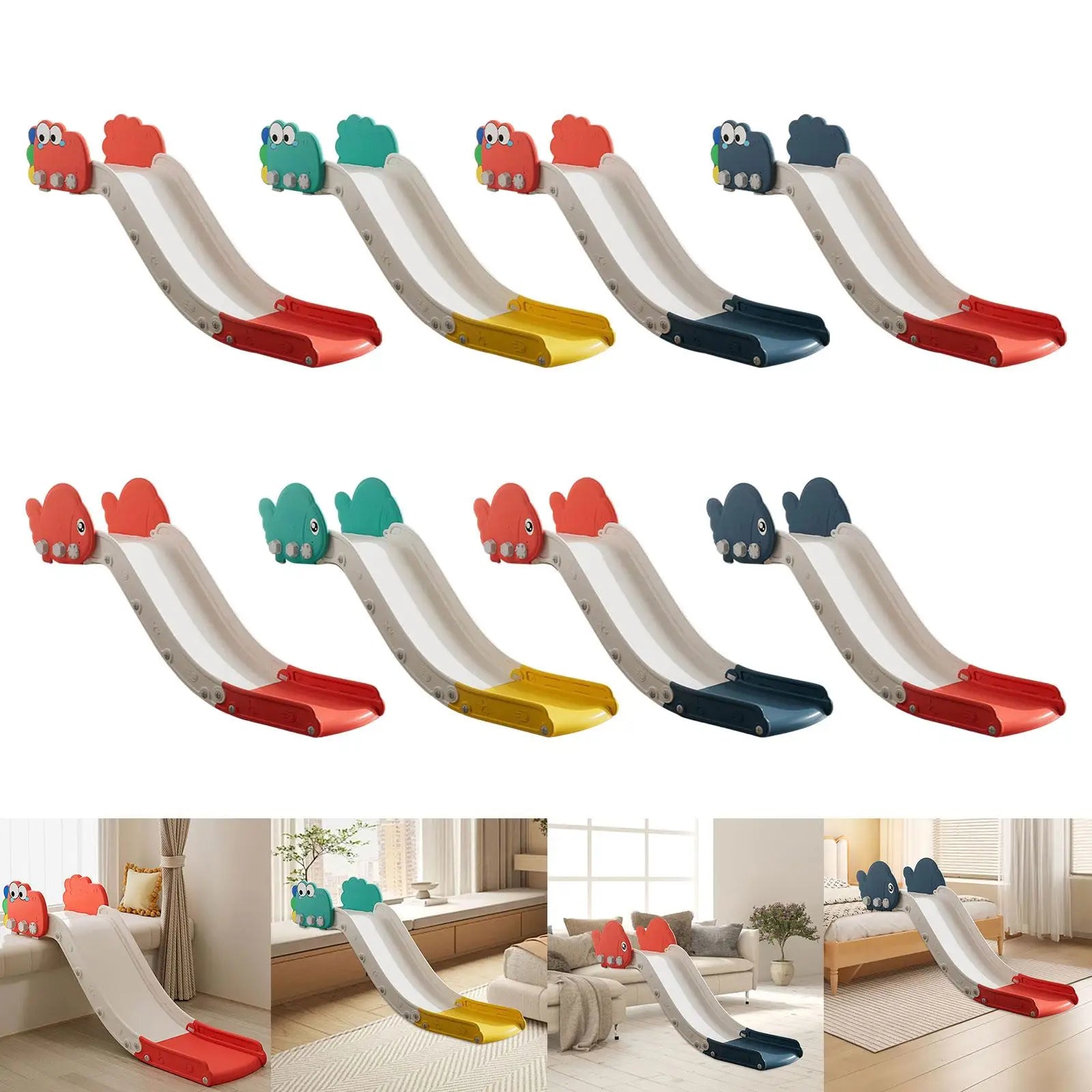 Kids Slide for Toddlers Ages 1-6 - 155cm Indoor/Outdoor Climber Playset with Anti-Slip Base