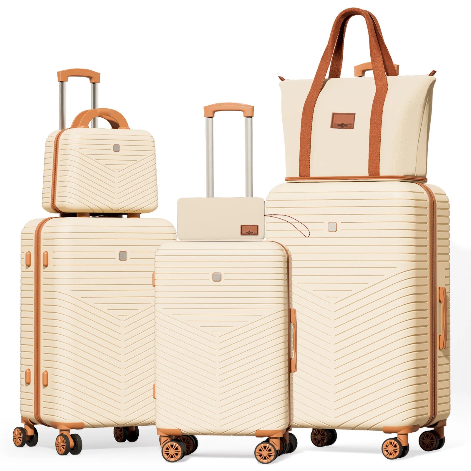 4/6 Piece Luggage Set with Spinner Wheels & TSA Lock, Carry on Luggage Hardshell ABS+PC, Travel Collection Suitcases Sets