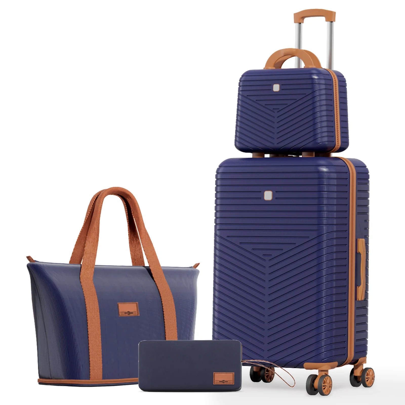 4/6 Piece Luggage Set with Spinner Wheels & TSA Lock, Carry on Luggage Hardshell ABS+PC, Travel Collection Suitcases Sets