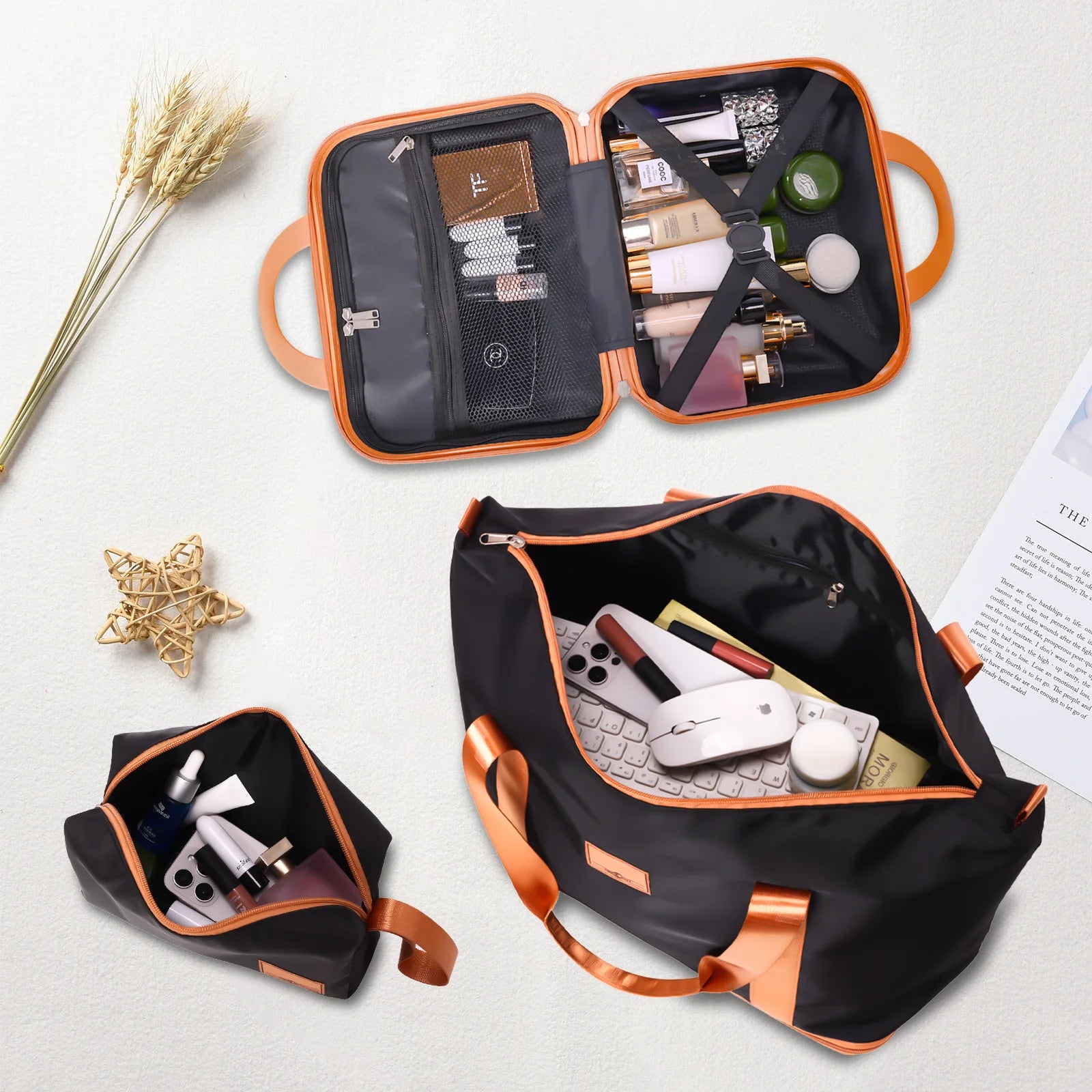 4/6 Piece Luggage Set with Spinner Wheels & TSA Lock, Carry on Luggage Hardshell ABS+PC, Travel Collection Suitcases Sets