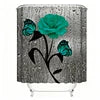 Waterproof Shower Curtain with 12 Hooks - Modern Digital Print Polyester Bathroom Curtain