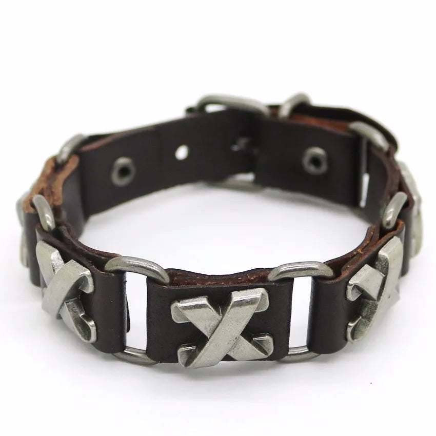 New Accessories For Men And Women  Retro Casual leather Bracelet Men Fashion Punk Bracelet Bracelet
