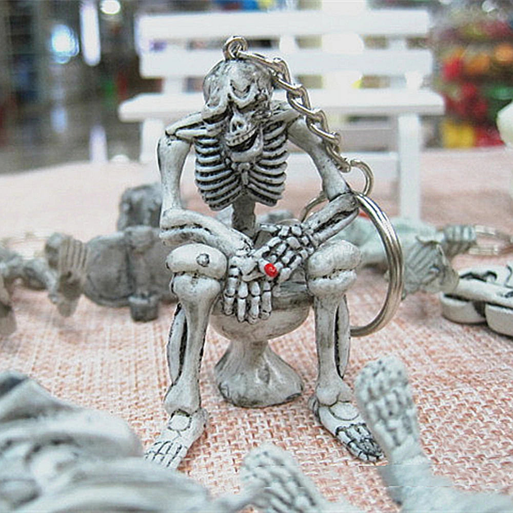 Punk Skull Skeleton Keychain - Creative Unisex Key Ring Accessory