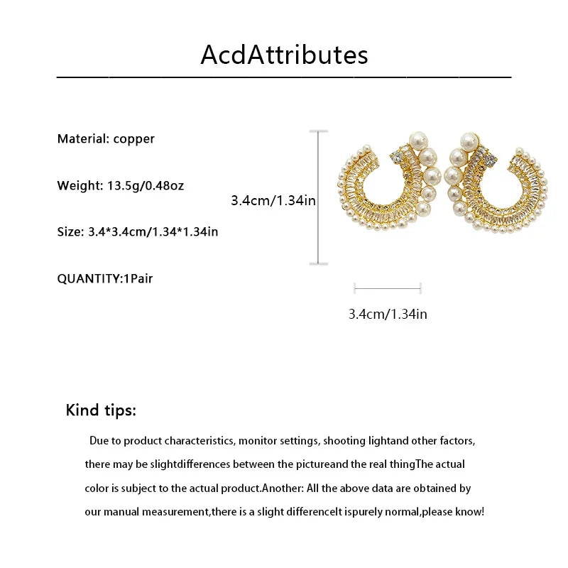 European and American Exaggerated Personality New Style Simple High-end Fashion Personality Versatile Earrings for Women.