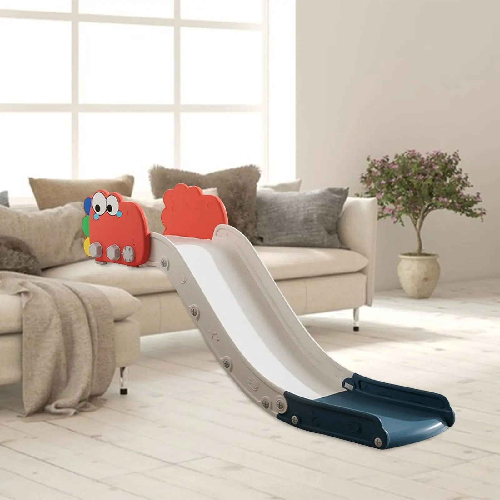 Kids Slide for Toddlers Ages 1-6 - 155cm Indoor/Outdoor Climber Playset with Anti-Slip Base