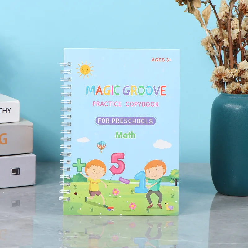 Reusable Practice Copybook Magic Copybooks for Kids Handwriting Workbooks for Preschools Grooves Template Design Aid