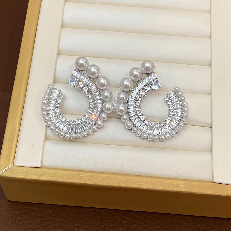 European and American Exaggerated Personality New Style Simple High-end Fashion Personality Versatile Earrings for Women.