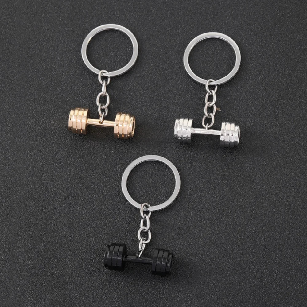 Dumbbell Metal Keychain - Unisex Sports Gym Fitness Accessory