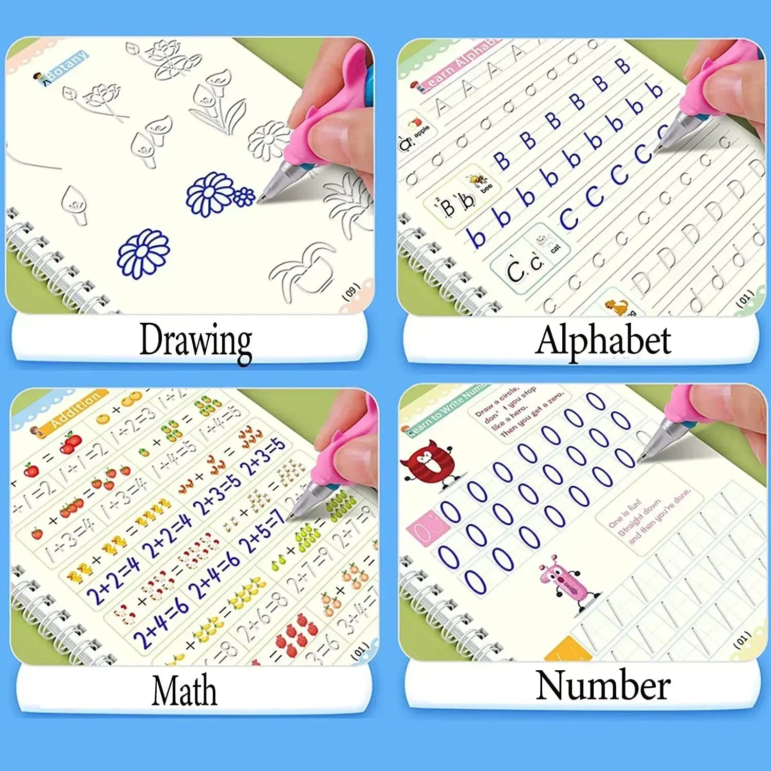 Reusable Practice Copybook Magic Copybooks for Kids Handwriting Workbooks for Preschools Grooves Template Design Aid