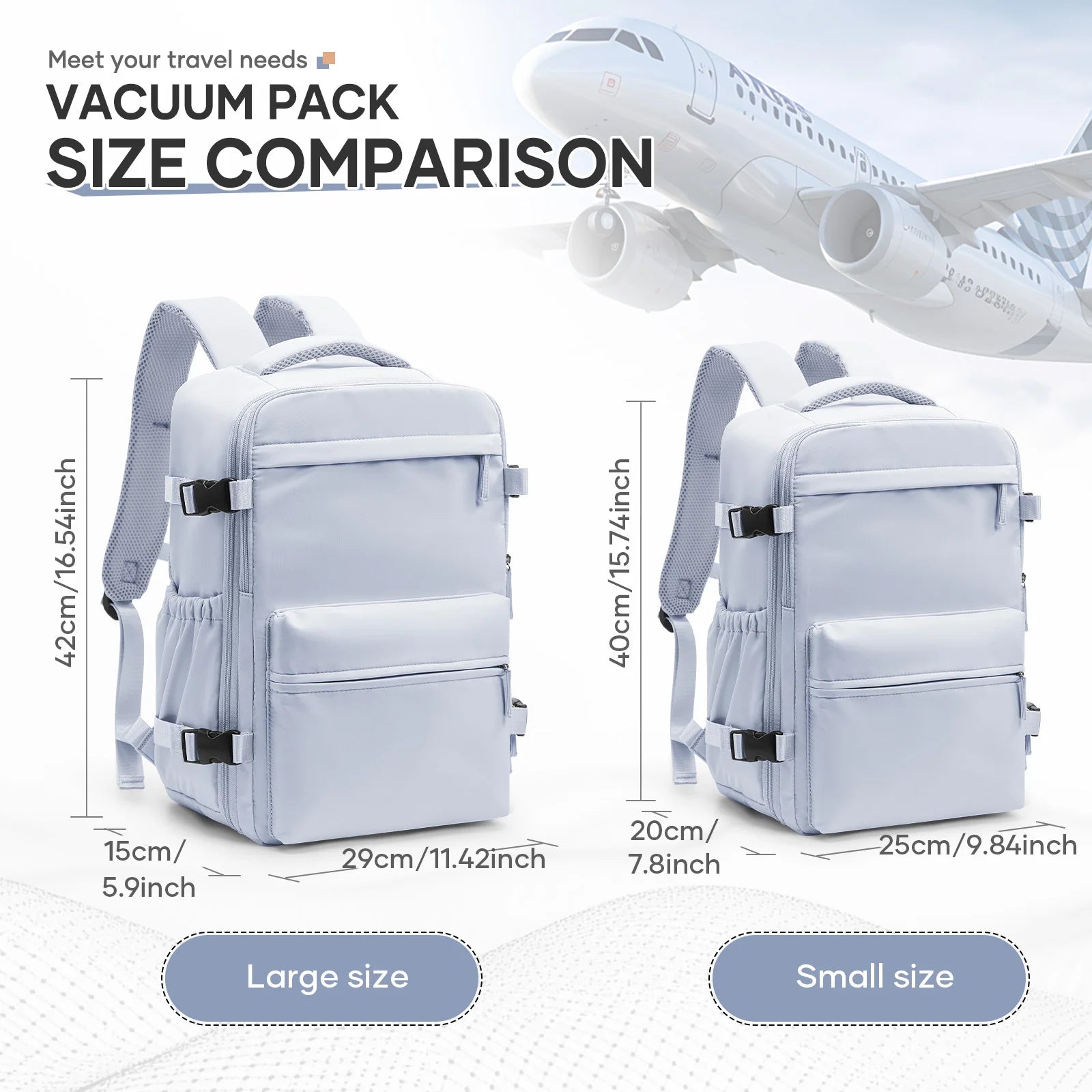 Travel Backpack Airbag 43x29x15 Cabin Bag Airplane, Ryanair 40x25x20 Electric Air Vacuum Backpack Hand Luggage, Durable Backpack