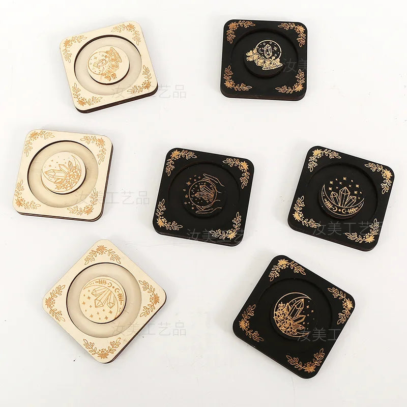 Wooden Beaded Tray Decoration Creative American Decorative Jewelry Display Stand Round Hand Tray Wooden Crafts Home Decor