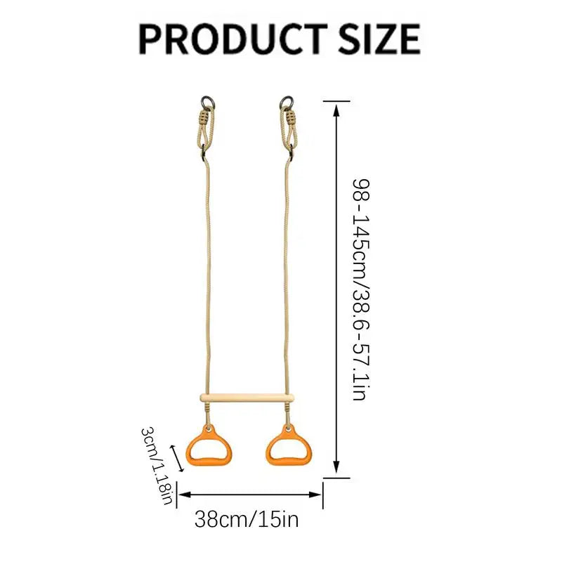 Swing Bar Gym Equipment 150kg Capacity | Indoor Outdoor Monkey Bar Rings for Kids & Adults