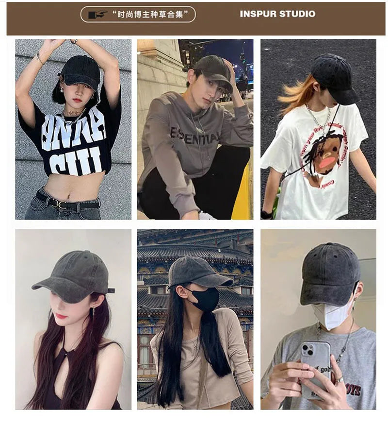 Trucker Hats for Women Men Washed Cotton Baseball Cap Unisex Casual Adjustable Caps