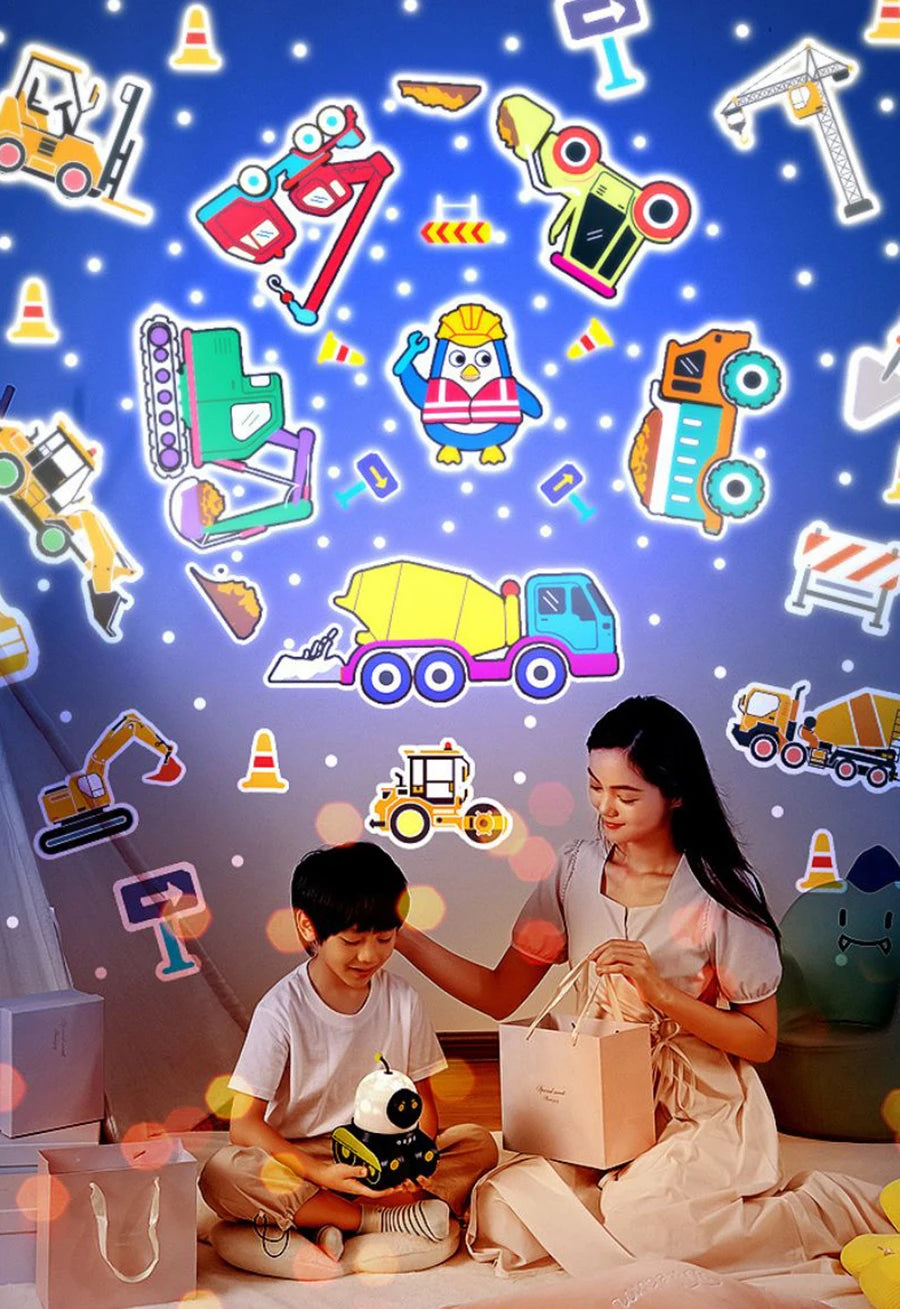 Kids Gift Robot Projector Night Light With Music Rechargeable Universe Starry Sky Rotate LED Projection Lamp