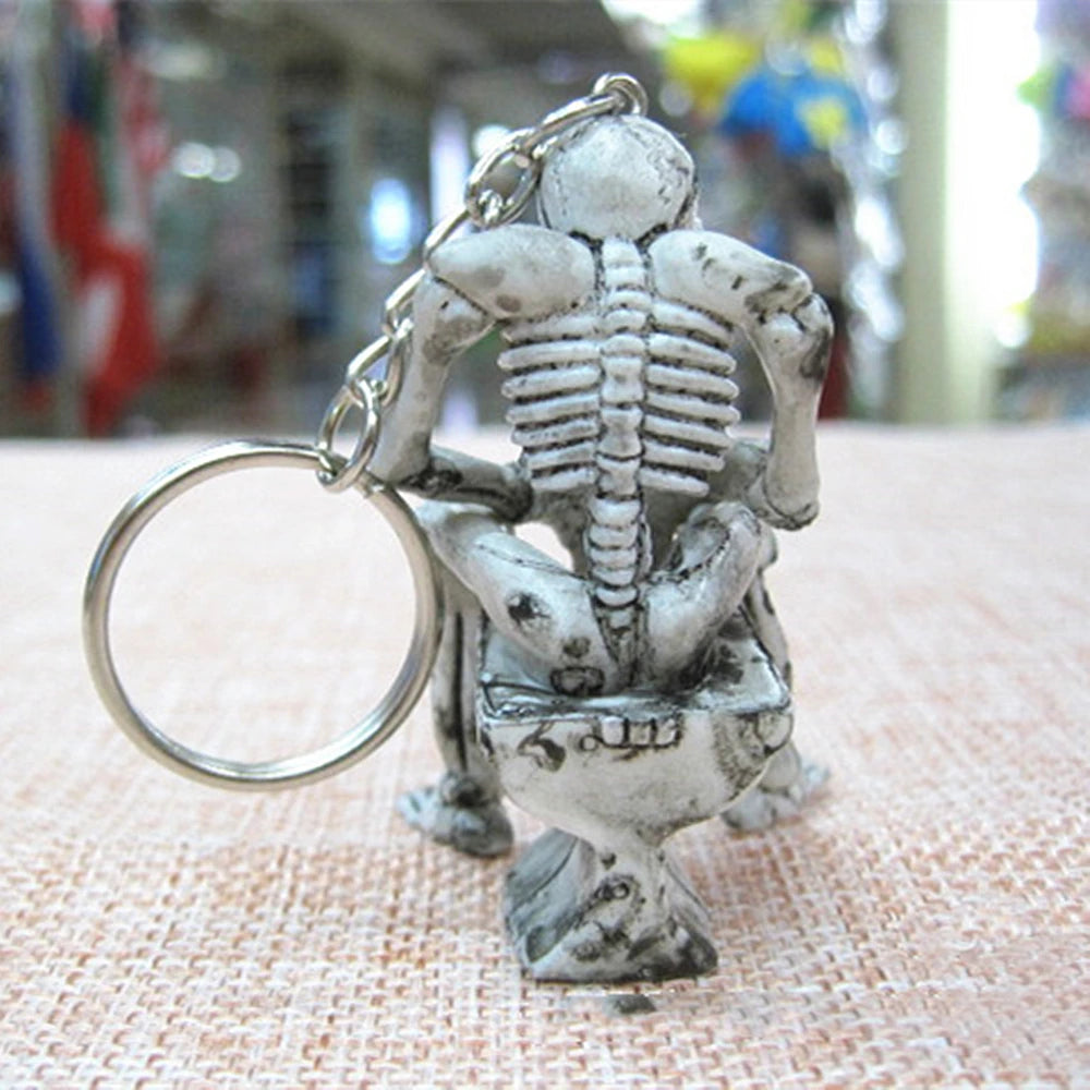 Punk Skull Skeleton Keychain - Creative Unisex Key Ring Accessory