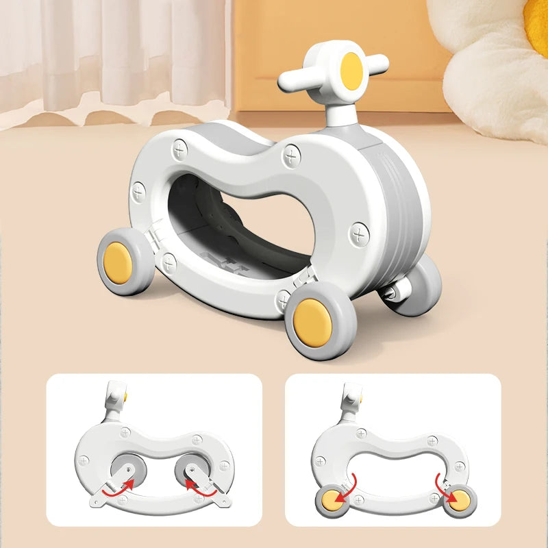 Ride-On Rocking Horse Car - Interactive Balance & Coordination Toy with Steerable Wheels for Kids 3+