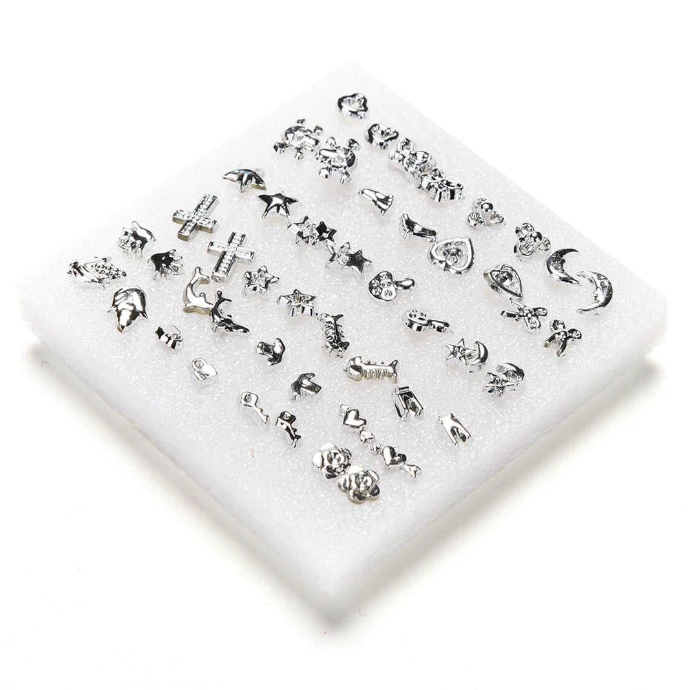 24 Pairs/Set Unisex Mix Styles Stud Earrings For Women Men Plastic Plated Stud Earrings Fashion Jewelry Wholesale