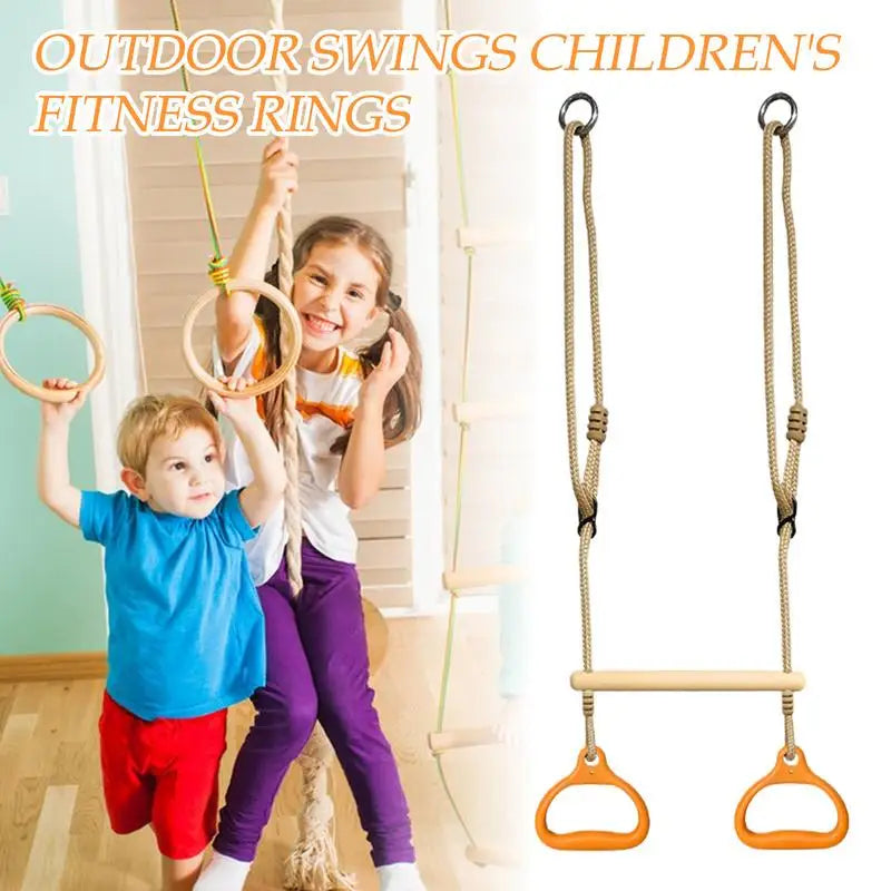 Swing Bar Gym Equipment 150kg Capacity | Indoor Outdoor Monkey Bar Rings for Kids & Adults