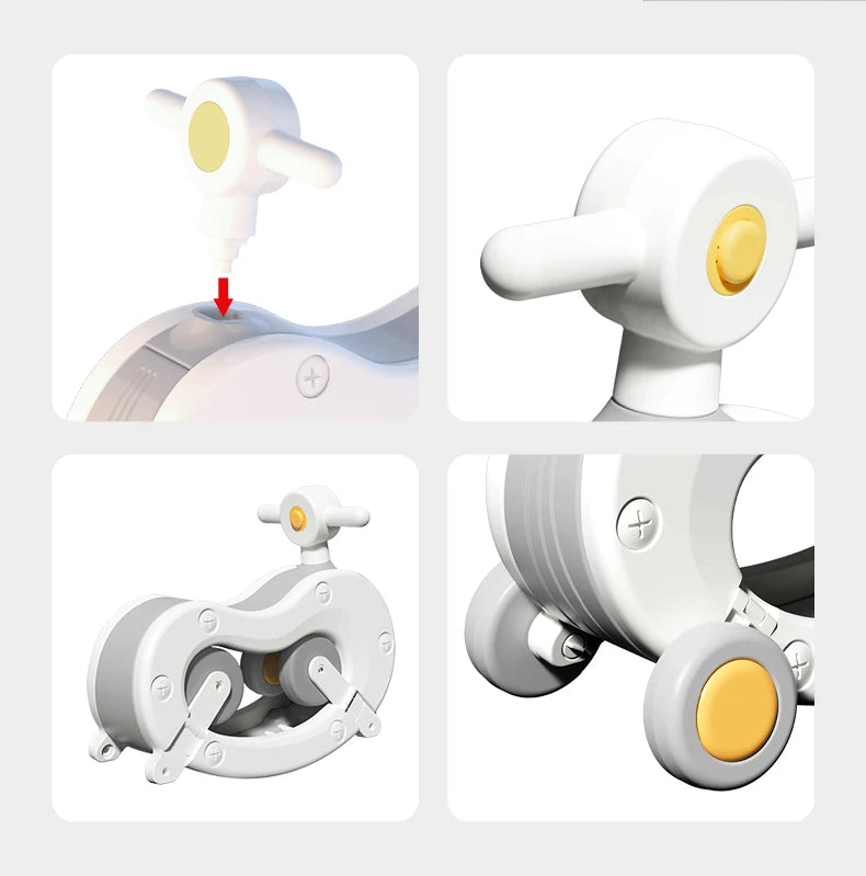 Ride-On Rocking Horse Car - Interactive Balance & Coordination Toy with Steerable Wheels for Kids 3+