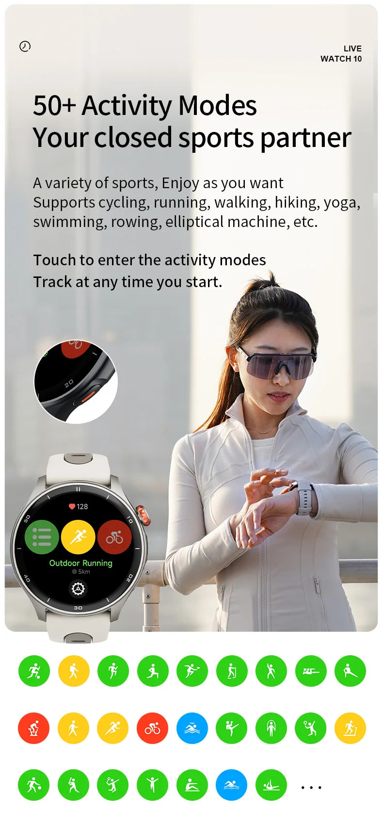 GPS Fitness Tracking Sports Watch - 50+ Workout Modes for Swimming, Running & More