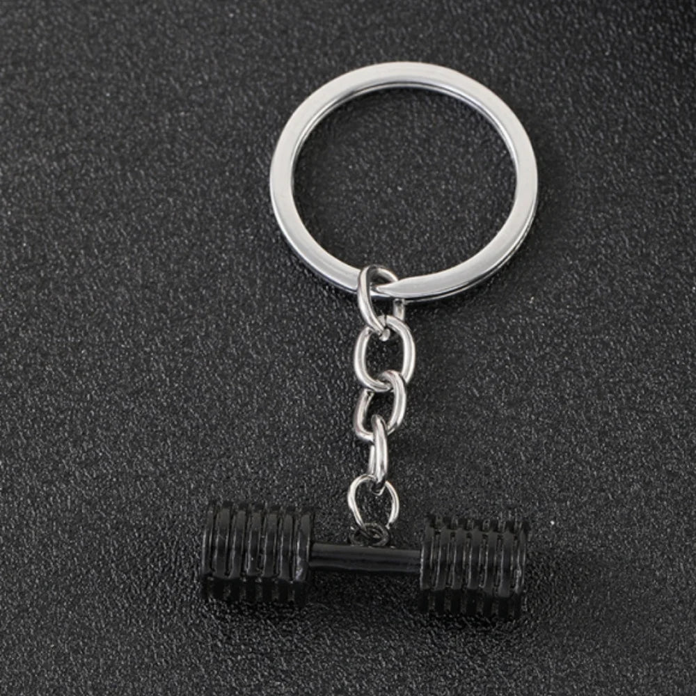 Dumbbell Metal Keychain - Unisex Sports Gym Fitness Accessory