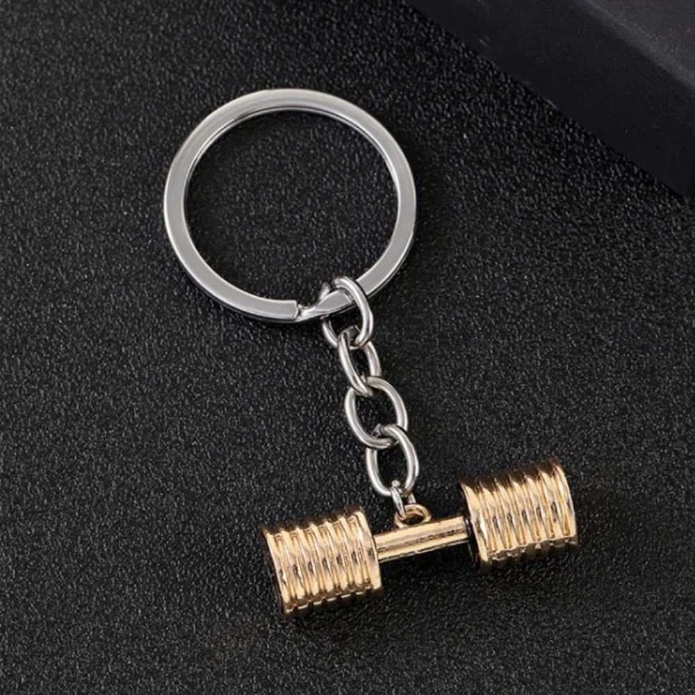 Dumbbell Metal Keychain - Unisex Sports Gym Fitness Accessory