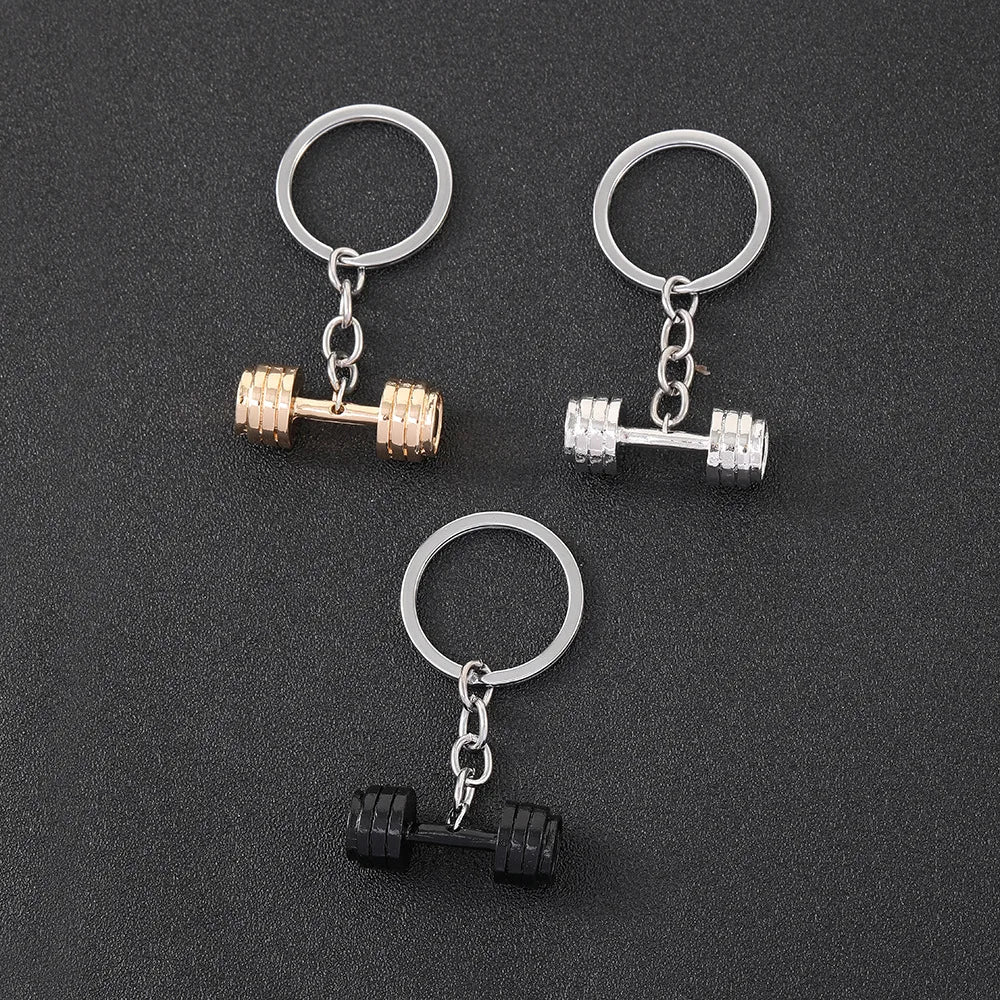 Dumbbell Metal Keychain - Unisex Sports Gym Fitness Accessory