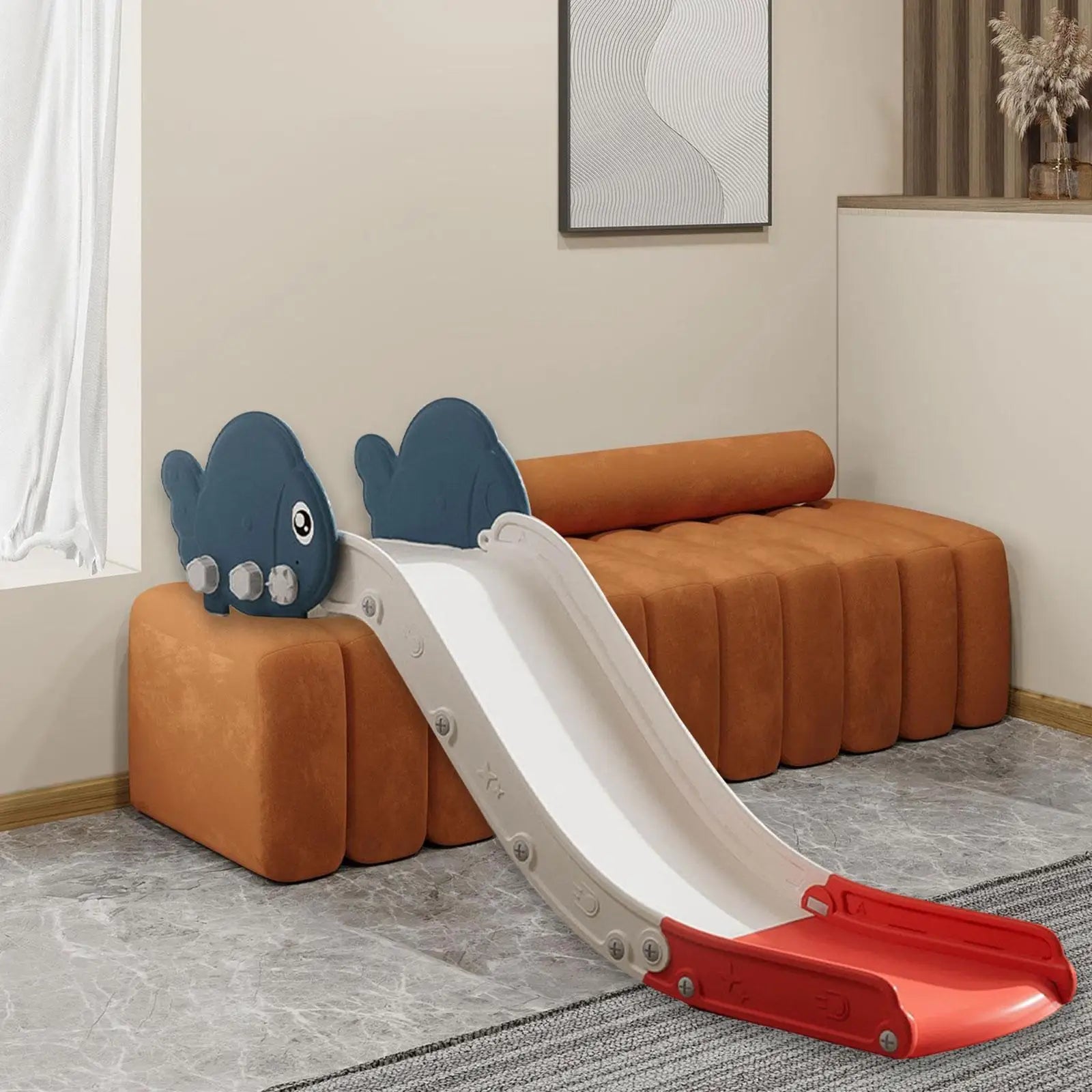 Kids Slide for Toddlers Ages 1-6 - 155cm Indoor/Outdoor Climber Playset with Anti-Slip Base