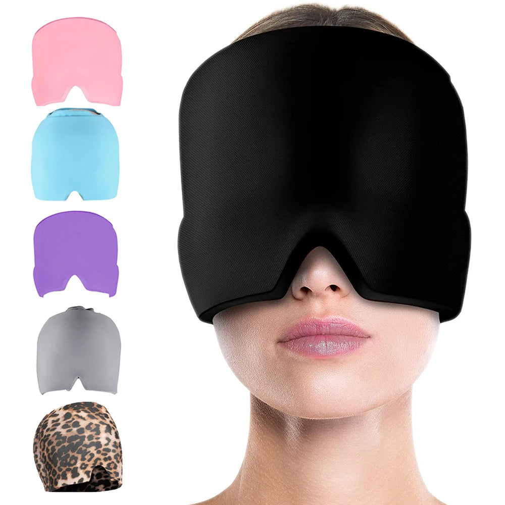 Migraine Relief HatHead Massager Gel Hot Cold Therapy Headache Migraine Relief Cap For Chemo,Sinus,Neck Wearable Therapy Wrap