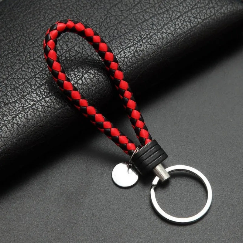 Stylish PU Leather Braided Woven Keychain Bag Pendant - A Perfect Gift for Men and Women!