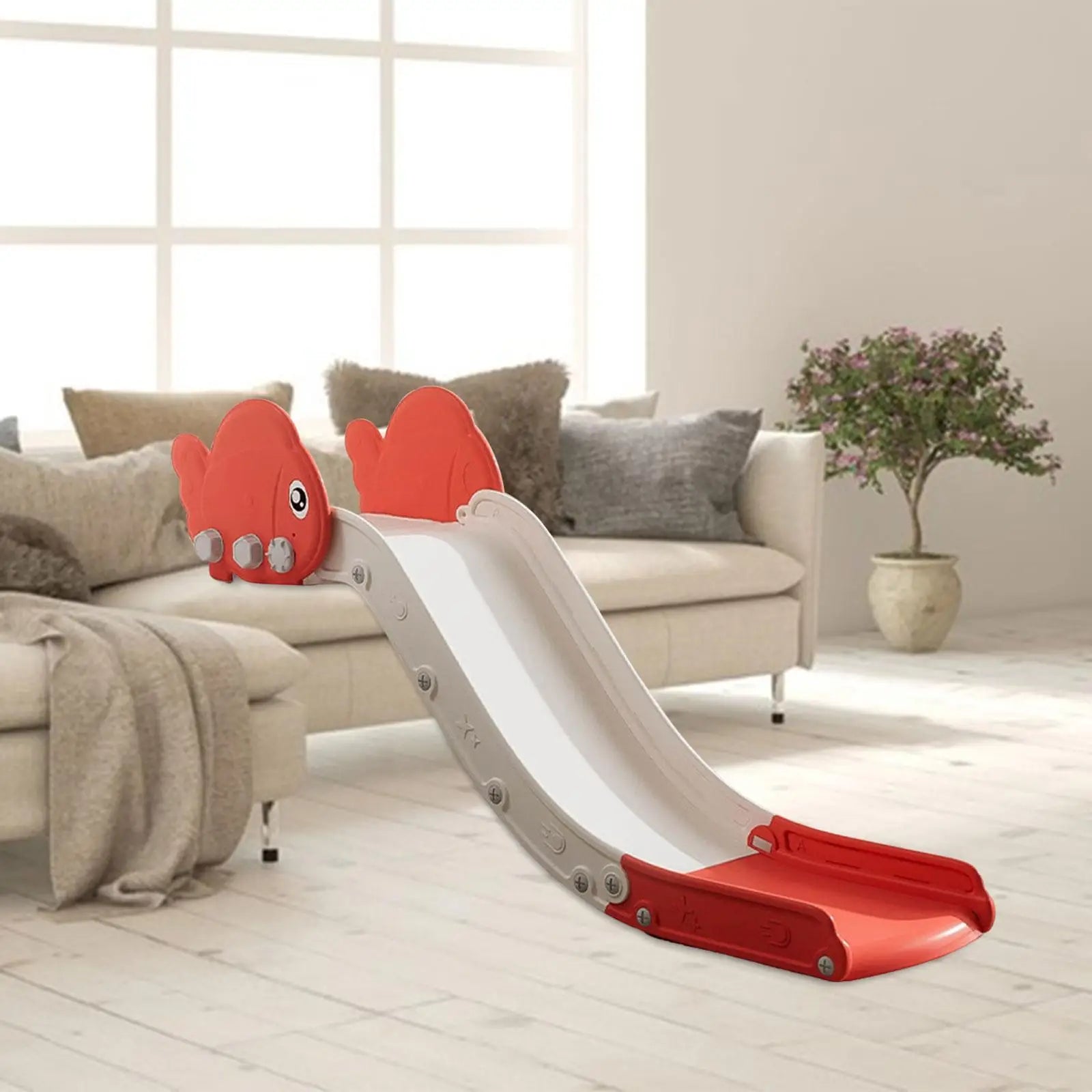 Kids Slide for Toddlers Ages 1-6 - 155cm Indoor/Outdoor Climber Playset with Anti-Slip Base