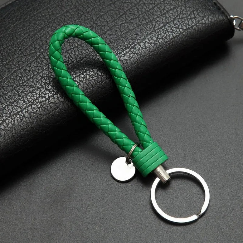Stylish PU Leather Braided Woven Keychain Bag Pendant - A Perfect Gift for Men and Women!