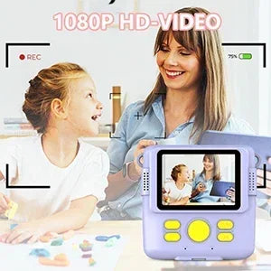 kids camera instant print 1080P Portable Kids Camera with  32GB Card3 and Rolls Photo Paper , Perfect Gift for Toddlers