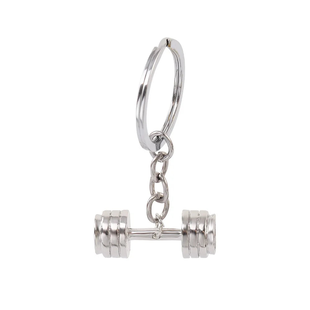 Dumbbell Metal Keychain - Unisex Sports Gym Fitness Accessory