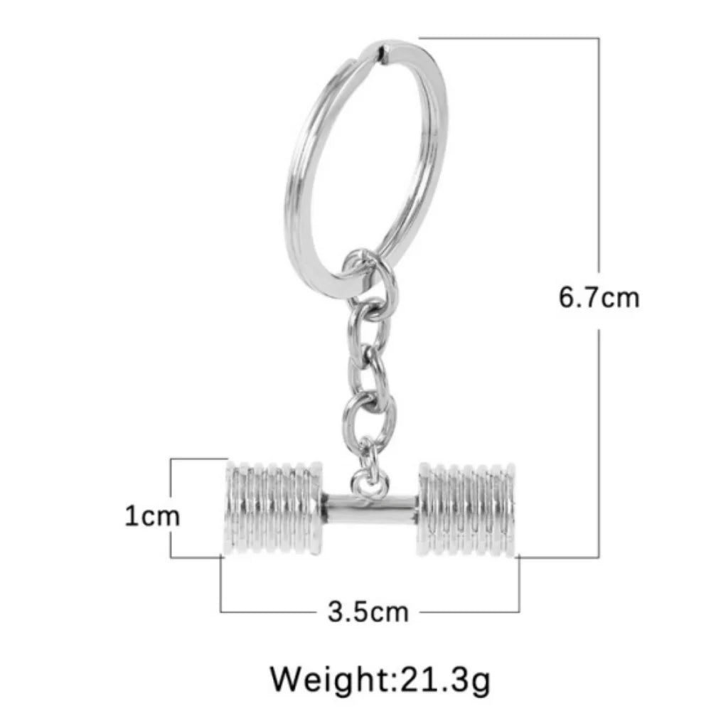 Dumbbell Metal Keychain - Unisex Sports Gym Fitness Accessory