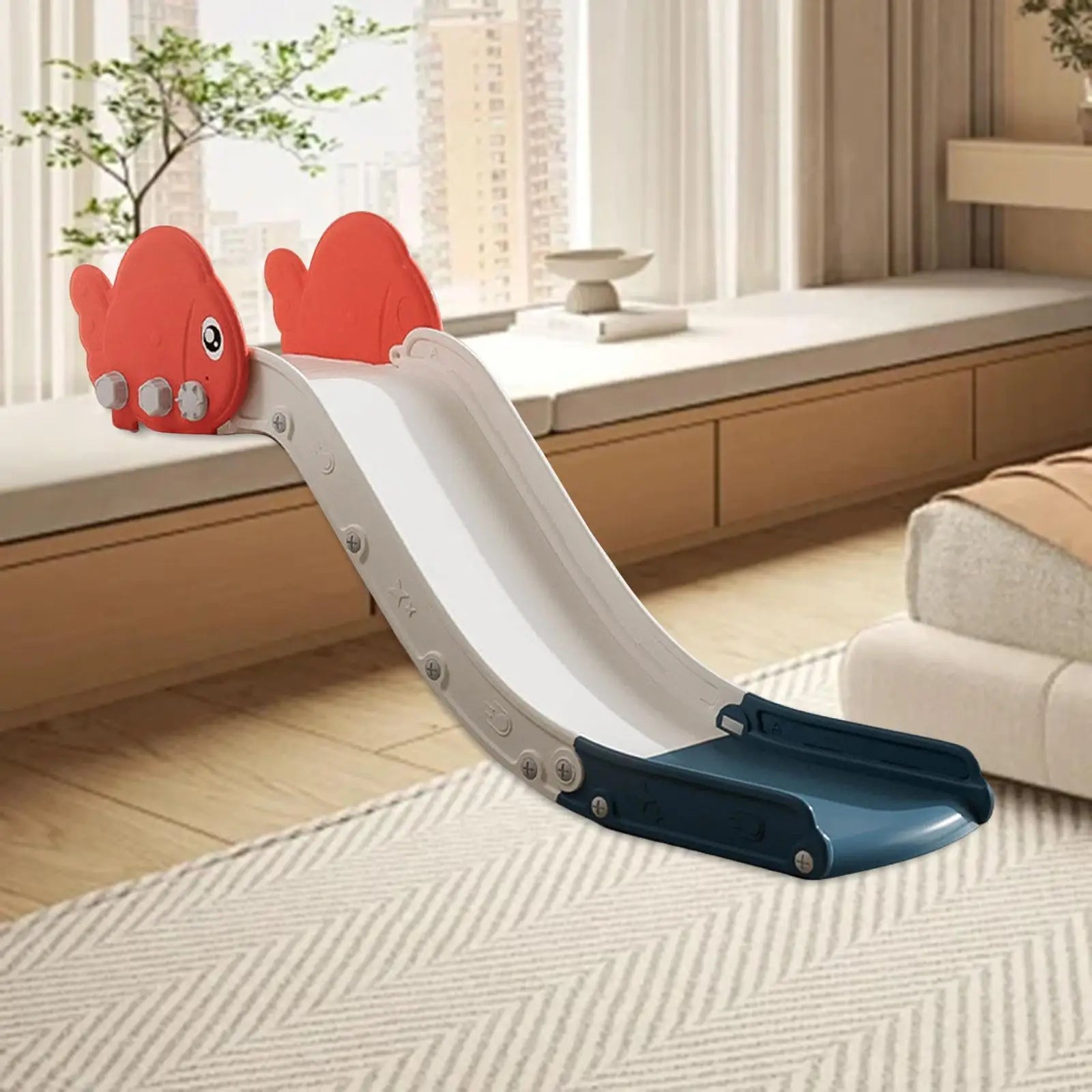 Kids Slide for Toddlers Ages 1-6 - 155cm Indoor/Outdoor Climber Playset with Anti-Slip Base